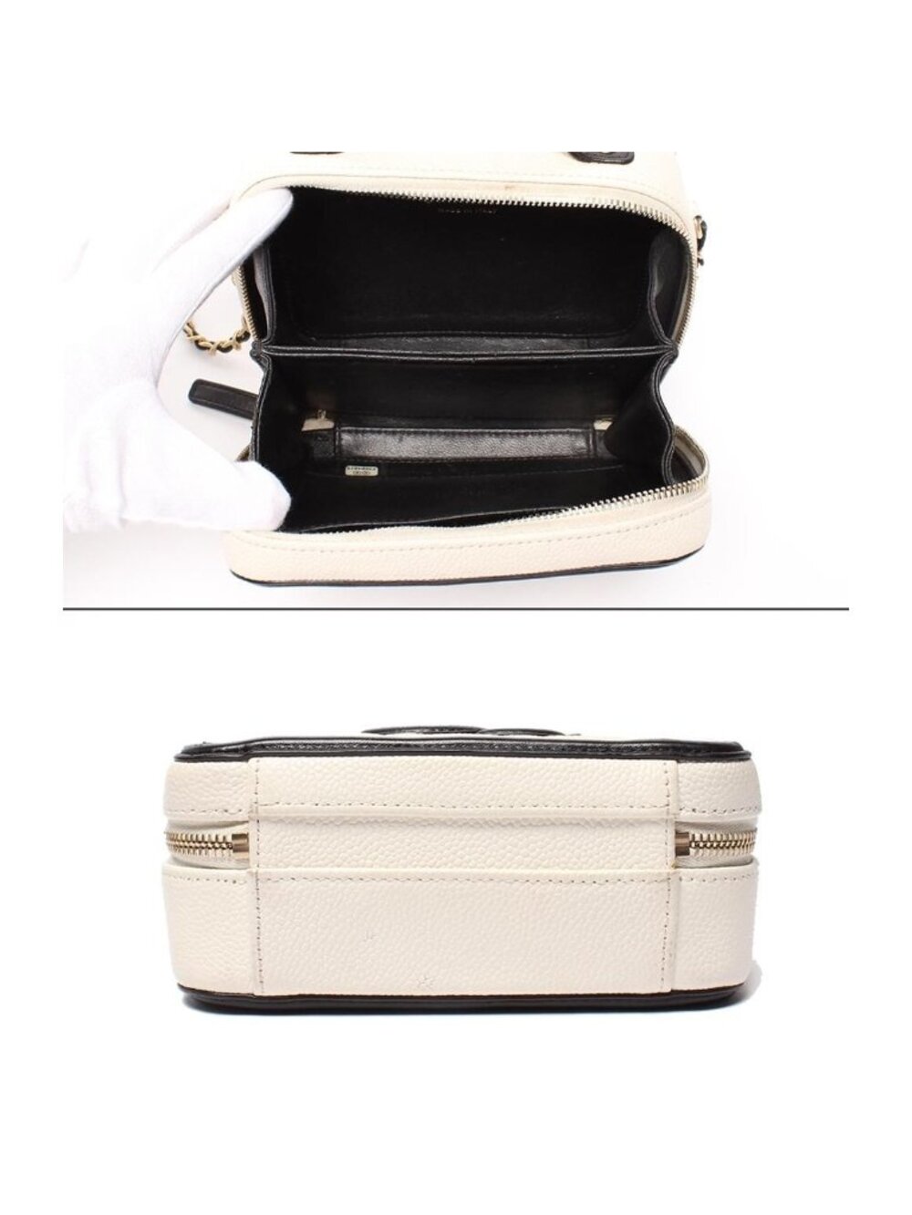 Chanel Chain Shoulder Bag Vanity Crossbody Gold Caviar Leather - Picture 3 of 10